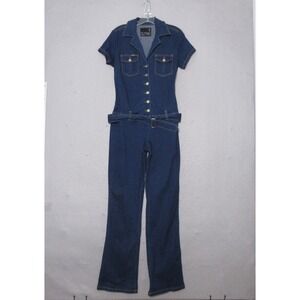 Rampage Dark Blue Denim Jumpsuit with Belt